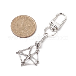 Stainless Steel Braided Chain Macrame Pouch Empty Stone Holder Pendant Decorations&nbsp;HJEW-JM02054