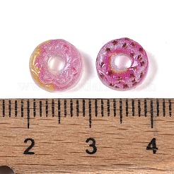 光る透明樹脂デコデンカボション  暗闇で光る  ドーナツ  ミックスカラー  8.5x3.5mm&nbsp;RESI-K036-12