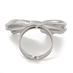 女性用304ステンレスリング  蝶  ステンレス鋼色  24.5x34mm  usサイズ6（16.5mm）&nbsp;RJEW-U014-15P