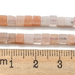 天然石ピンクアベンチュリンビーズ連売り  キューブ  3~3.5x3~3.5x3~3.5mm  穴：0.8mm  約110個/連  14.96インチ（38cm）&nbsp;G-C129-A06-01