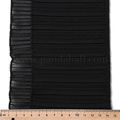 3ヤードのプリーツポリエステルレースリボン  洋服アクセサリー  ブラック  5-1/4インチ（135mm）&nbsp;OCOR-XCP0002-39