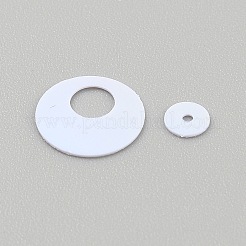 虹色の PVC スパンコール/スパンコールリンク 250 個  フラットラウンド  ホワイト  4~10x0.2mm  穴：1~4mm  250個/セット&nbsp;PVC-WH2004-01O
