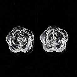 透明なアクリルビーズ  ローズ  透明  17.5x18x6.5mm  穴：1.6mm&nbsp;OACR-N137-32G