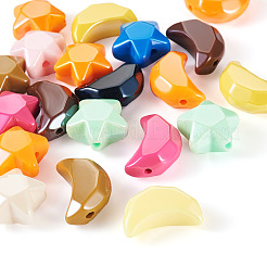 20 個 2 スタイル不透明なアクリル ビーズ  混合図形  19~23.5x15.5~20x10~11.5mm  穴：2.2~2.8mm  10個/スタイル&nbsp;OACR-TA0002-98