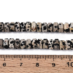 天然石ダルメシアンジャスパービーズ連売り  多面カット  六角  6.5~7x3~3.5mm  穴：0.8~1mm  約109~113個/連  14.76~15.16インチ（37.5~38.5cm）&nbsp;G-N357-14A-05