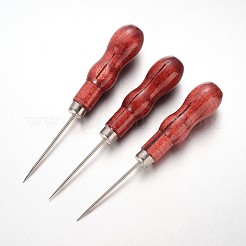 鉄ビーズ目打ち  ビードリーマ  木製のカバー付き  レッド  125x20mm  ピン：1~1.9mm&nbsp;X-TOOL-R111-06