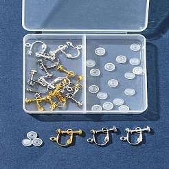 12Pcs 3 ColorS Brass Screw On Clip-on Earring Findings&nbsp;KK-FS0001-32