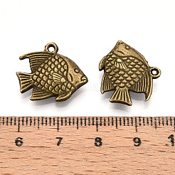 合金のチベット風チャーム  カドミウムフリー＆鉛フリー  熱帯魚  アンティークブロンズ  16x18.5x4mm  穴：1~1.4mm  約430個/1000g&nbsp;TIBE-WH0010-02AB-LF