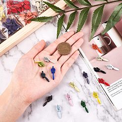 鉄の見えないジッパープルスライダーヘッド  洋服DIYソーイングアクセサリー用  ミックスカラー  2.5x0.88x0.6cm  15色  10個/カラー  150個/セット&nbsp;IFIN-FG0001-01