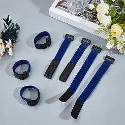 ナイロンケーブルストラップ  ABSプラスチック留め具とフックとループファスナー付き  ミッドナイトブルー  212x20.5x1.5mm&nbsp;AJEW-GF0013-53A-02