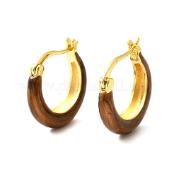 Brass Enamel Hoop Earrings&nbsp;EJEW-B120-01G-06