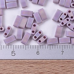MIYUKIハーフティラビーズ  日本製シードビーズ  2の穴  (htl410fr)マット不透明モーブab  5x2.3x1.9mm  穴：0.8mm  約1250個/50g&nbsp;SEED-X0054-HTL0410FR