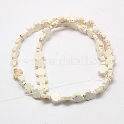 ギアククロスナチュラルマグネサイトビーズ連売り  8x8x3mm  穴：0.8mm  約49個/連  15.5インチ&nbsp;G-N0131-04B