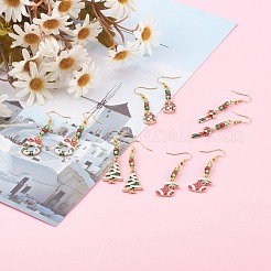 Christmas Theme Alloy Enamel Dangle Earrings&nbsp;EJEW-JE04511