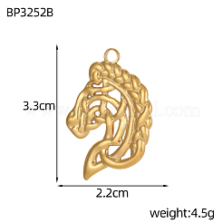 304 Stainless Steel Pendants&nbsp;STAS-OY006-06G