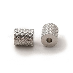 変色しない201ステンレススチールビーズ  コラム  ステンレス鋼色  7x6mm  穴：1.5mm&nbsp;X-STAS-M089-10P