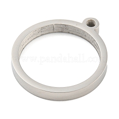 変色しない304ステンレススチールレーザーカットペンダント  リングチャーム  ステンレス鋼色  22.5x20x3mm  穴：2mm&nbsp;STAS-U009-06B-01