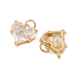 Brass Micro Pave Cubic Zirconia Pendants&nbsp;KK-D424-07G