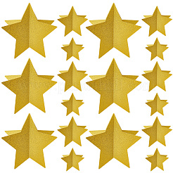 3Dスターペーパーグリッターパウダーディスプレイデコレーション  ゴールド  75x77x0.5mm&nbsp;DIY-WH20082-52A