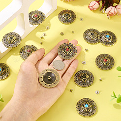 12 Sets 3 Colors Flat Round Alloy Snap Buttons&nbsp;FIND-TA0008-15
