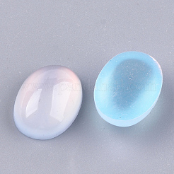 半透明の樹脂カボション  オーバル  アリスブルー  17.5~18x13x6mm&nbsp;RESI-S362-13x18-13