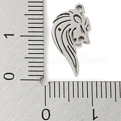 変色しない201ステンレススチールペンダント  レーザー切断  ライオン  ステンレス鋼色  16.5x8x1mm  穴：1.2mm  5個/袋&nbsp;FIND-Z009-08P