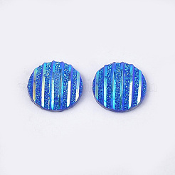 樹脂カボション  フラットラウンド  ブルー  12x3~3.5mm&nbsp;CRES-T012-05H