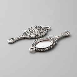 合金のチベット風チャーム  ミラーチャーム  アンティークシルバー  34x14x2mm  穴：2mm&nbsp;LS-FIND-WH0155-024