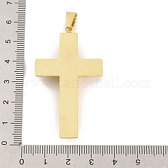 PVD真空メッキ304ステンレススチールビッグペンダント  クロスチャーム  宗教  ゴールドカラー  54x30x6.5mm  穴：8x4.5mm&nbsp;STAS-Z080-01G