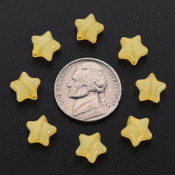模造ゼリーアクリルビーズ  スター  きいろ  9x9.5x5.5mm  穴：2.5mm  約2050個/500g&nbsp;MACR-S373-45-E07