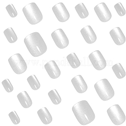 ABSプラスチックプレスオンつけ爪  ネイルアートの装飾の付属品  マスキングテープとマニキュアファイルとスティック付き  ホワイトスモーク  14.5~23x7.5~14x3~5.5mm&nbsp;MRMJ-WH20004-28E