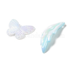 Rainbow Iridescent Plating Acrylic Beads&nbsp;OACR-U006-01E