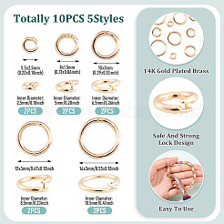 10Pcs 5 Styles Brass Open Jump Rings&nbsp;KK-TA0008-84G