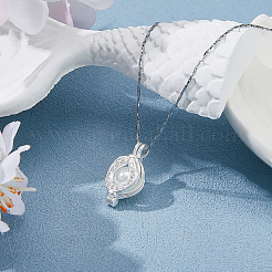 925 Sterling Silver Micro Pave Clear Cubic Zirconia Empty Bead Cage Pendants&nbsp;STER-WH0005-64