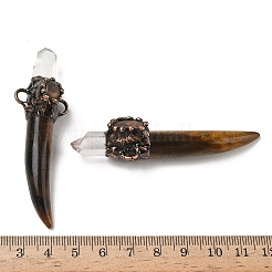 天然混合宝石の剣型コネクターチャーム  真鍮パーツ  赤銅鉱  70~80x21~23x16~8mm  穴：4~5mm&nbsp;G-H332-08R