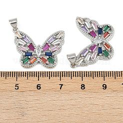 Brass Micro Pave Cubic Zirconia Pendants&nbsp;KK-C109-09A-P