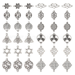 72Pcs 12 Styles Tibetan Style Alloy Connector Charms&nbsp;TIBE-TA0001-29