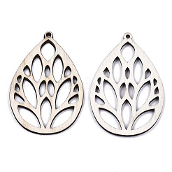 Undyed Natural Wooden Big Pendants&nbsp;WOOD-N007-019
