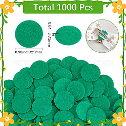 フラットラウンドいフェルト生地1000枚  子供のためのDIY工芸品の縫製アクセサリー  ライムグリーン  25x1mm&nbsp;DIY-SC0029-64C
