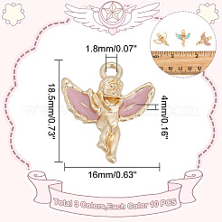 30Pcs 3 Colors Alloy Enamel Pendants&nbsp;ENAM-HY0001-22