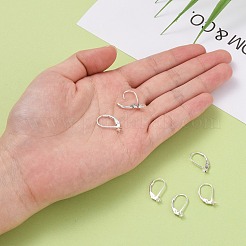 スターリングシルバーレバーバックフープピアス925個  銀  17x10x4mm  ピン：0.7mm&nbsp;STER-L054-51S