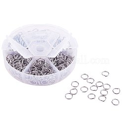 304ステンレススチールオープン丸カン  ラウンド  ステンレス鋼色  8x1mm  18ゲージ  内径約6mm  約100個 /コンパートメント&nbsp;STAS-PH0004-01-8mm