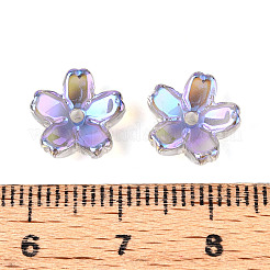 Transparent Electroplate Glass Bead Caps&nbsp;EGLA-N015-01E