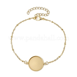 5Pcs 5 Styles 304 Stainless Steel Round Cabochon Setting Bracelets&nbsp;BJEW-JB11093-01
