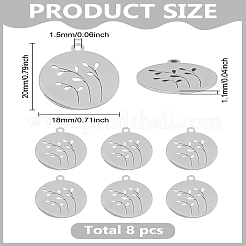 8Pcs 201 Stainless Steel Pendants&nbsp;STAS-LP0003-52