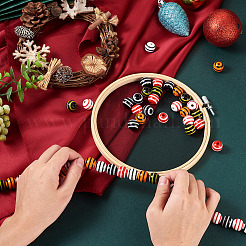 60Pcs 6 Colors Natural Chinese Cherry Wood Beads&nbsp;WOOD-CD0001-16