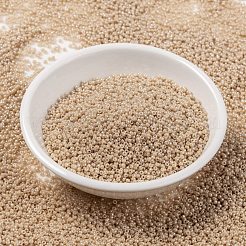MIYUKIラウンドロカイユビーズ  日本製シードビーズ  （rr593)ライトキャラメルセイロン  15/0  1.5mm  穴：0.7mm  約5555PCS /ボトル  10 G /ボトル&nbsp;SEED-JP0010-RR0593