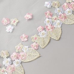 ポリエステルレーストリム  刺繍の花柄  カラフル  7-3/8インチ（187mm）  約4.80~5.00ヤード（4.38~4.57m）/ pc&nbsp;OCOR-WH0116-01A
