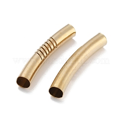 真鍮製カーブチューブビーズ  カドミウムフリー＆鉛フリー  ゴールドカラー  32x5mm  穴：4.2mm&nbsp;KK-B120-01C-G