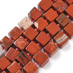 天然石レッドジャスパービーズ連売り  キューブ  シードビーズで  8~8.5x8~8.5x8~8.5mm  穴：1.2mm  約38~39個/連  14.96''（38cm）〜15.35''（39cm）&nbsp;G-D338-A07